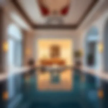 Elegant interior design of a private pool villa
