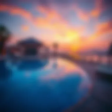 Stunning sunset view from a private pool villa