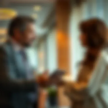 Real estate agent discussing property options with a client