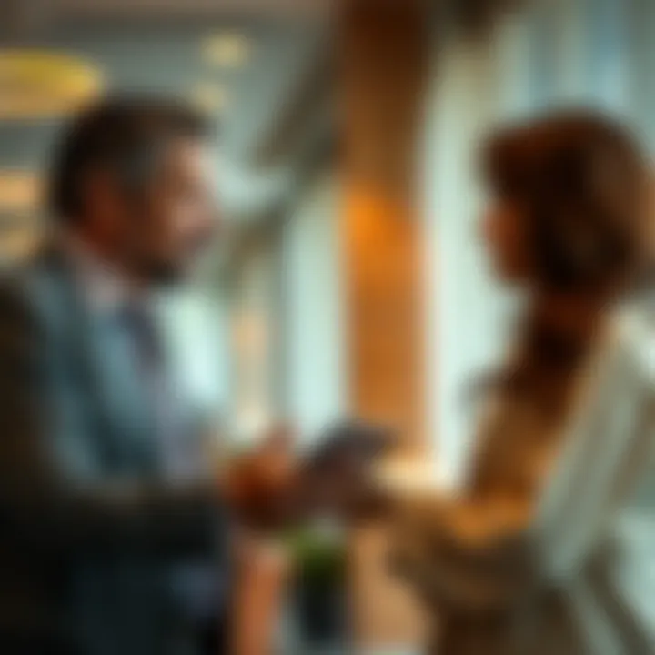 Real estate agent discussing property options with a client