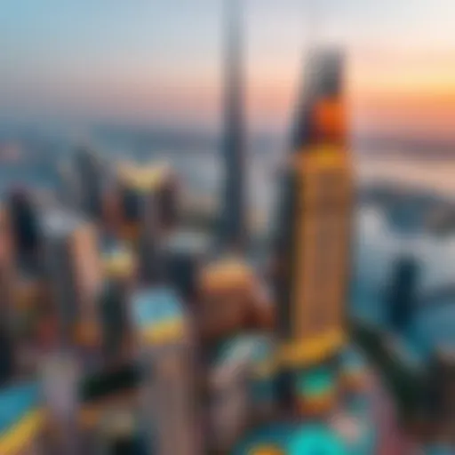 A panoramic view of Dubai's Financial Center showcasing the skyline