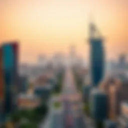 Vibrant view of Al Khail Gate skyline