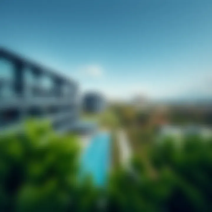 Panoramic view of Samana Park Views showcasing modern architecture and greenery