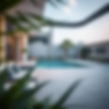 Serene Shared Villa Outdoor Area Serene shared villa outdoor area with pool and lounge