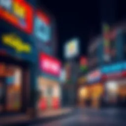 Vibrant storefronts showcasing diverse business opportunities in International City