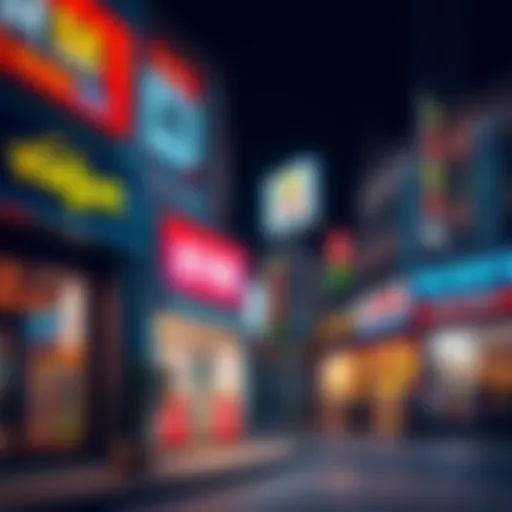 Vibrant storefronts showcasing diverse business opportunities in International City