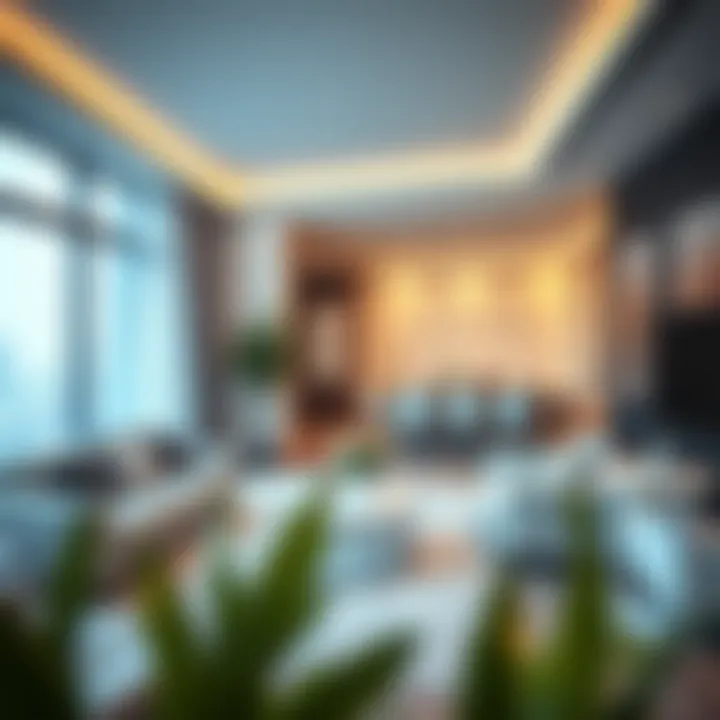 Modern living room in a Dubai rental