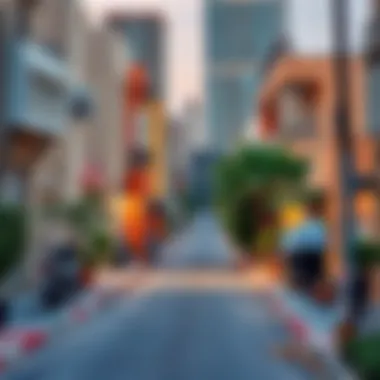 Vibrant neighborhood in Dubai