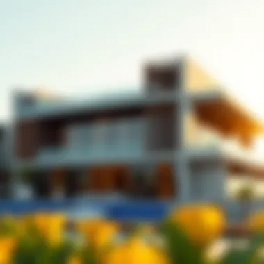 Modern Architectural Marvels Modern architectural design of a luxury property in Dubai