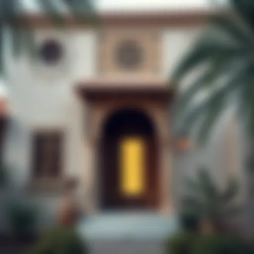 Intricate facade of a small Arabic house showcasing traditional architecture