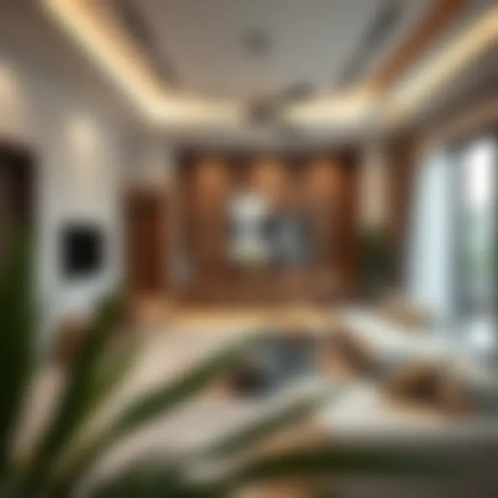 Contemporary Arabic Home Interior Modern interior layout of a compact Arabic home emphasizing space optimization