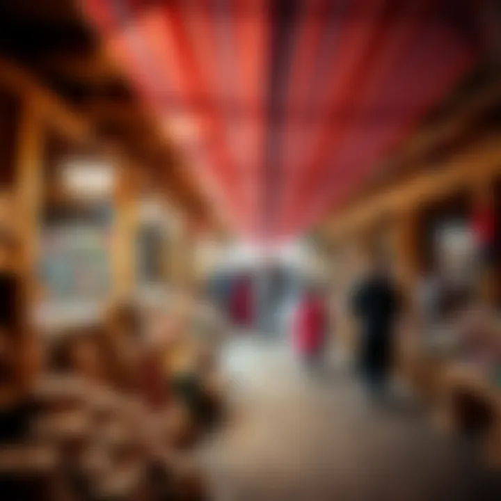 Vibrant market scene at Souk Al Marfa highlighting local artisans and products.