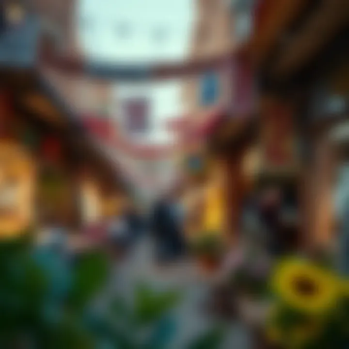 Vibrant marketplace scene at Souk Al Marfa