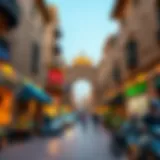 Vibrant market scene showcasing traditional architecture of Souq Al Wasl