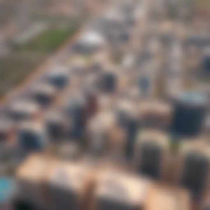 Aerial view of Tecom's real estate developments and urban layout