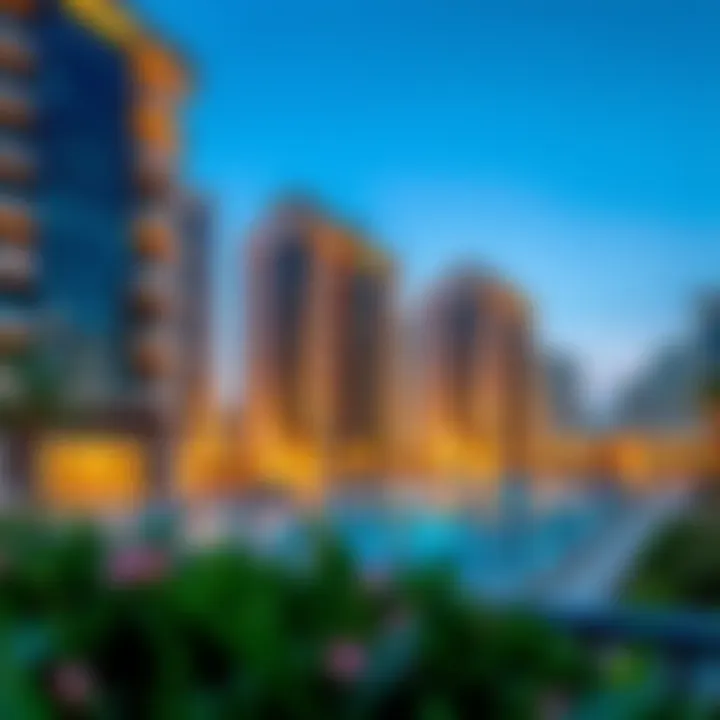 Luxury apartment complex in Tecom, highlighting property options