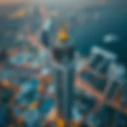 Aerial view showcasing the grandeur of Al Thuraya Building against the Dubai skyline