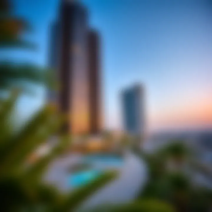 Surrounding Amenities Near Al Thuraya Panoramic view highlighting the surrounding amenities near Al Thuraya Building