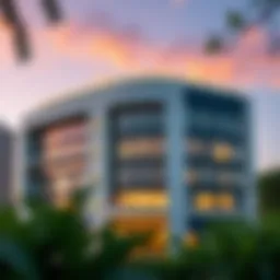 Stunning exterior view of the Azizi Building showcasing its modern architecture