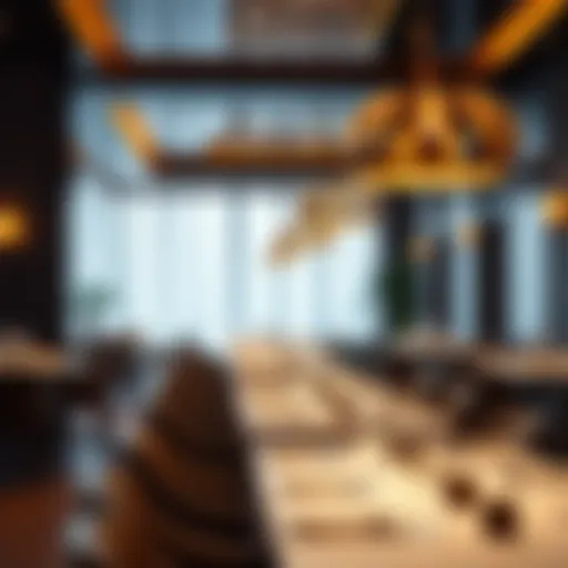 Sophisticated Dining Ambiance Elegant interior of a renowned Indian restaurant in Dubai