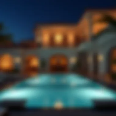 Opulent Villa with Lavish Pool An opulent villa featuring a lavish pool and landscaped gardens