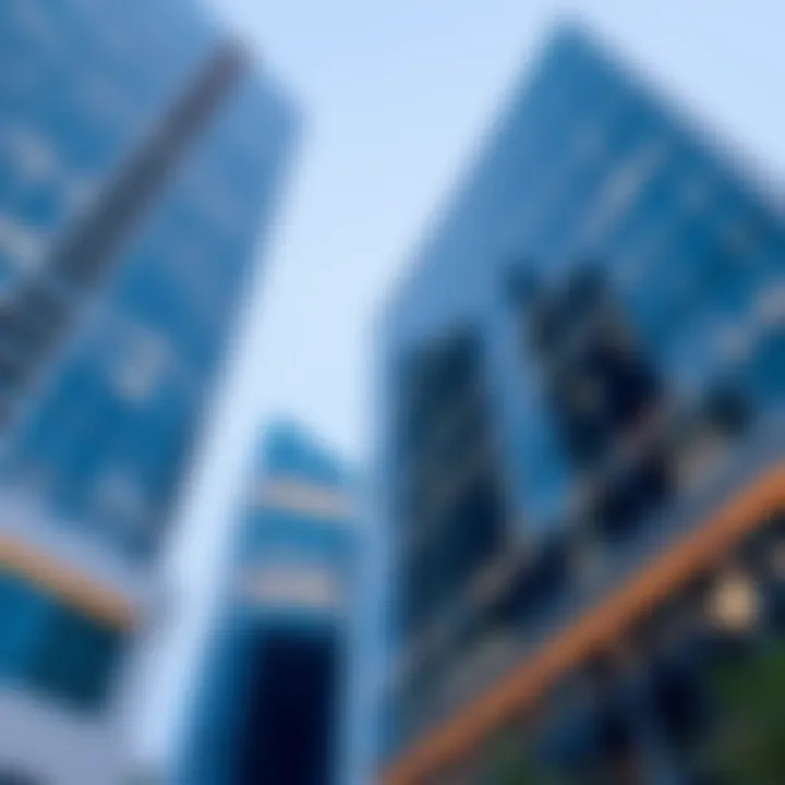 Architectural Features of Two Towers Architectural detail of the Two Towers showcasing modern design