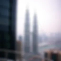 Stunning view of Two Towers against the Dubai skyline