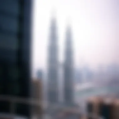 Two Towers in Dubai's Skyline Stunning view of Two Towers against the Dubai skyline