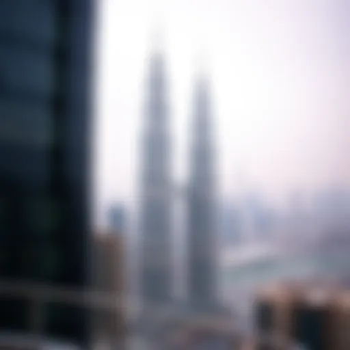 Two Towers in Dubai's Skyline Stunning view of Two Towers against the Dubai skyline