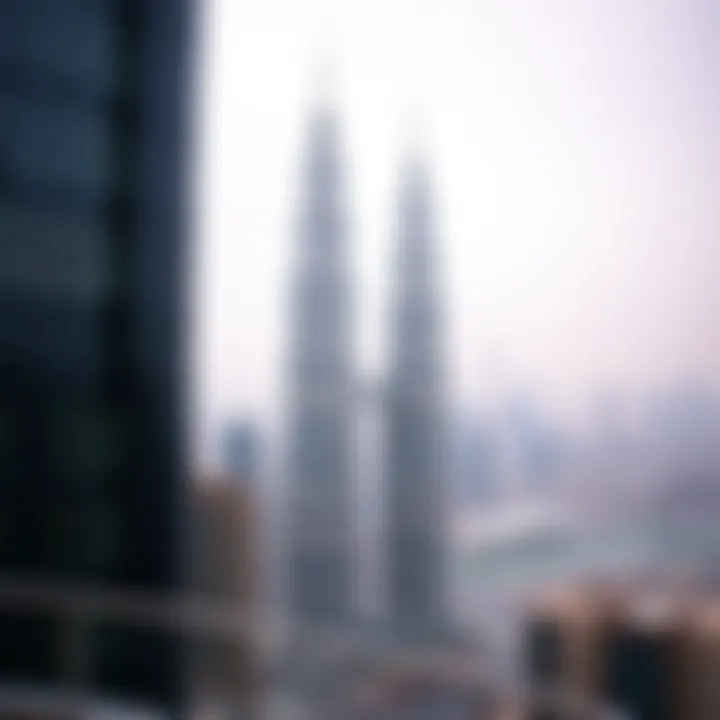 Two Towers in Dubai's Skyline Stunning view of Two Towers against the Dubai skyline