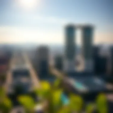 Urban Living Around Two Towers Aerial view highlighting the urban lifestyle surrounding Two Towers