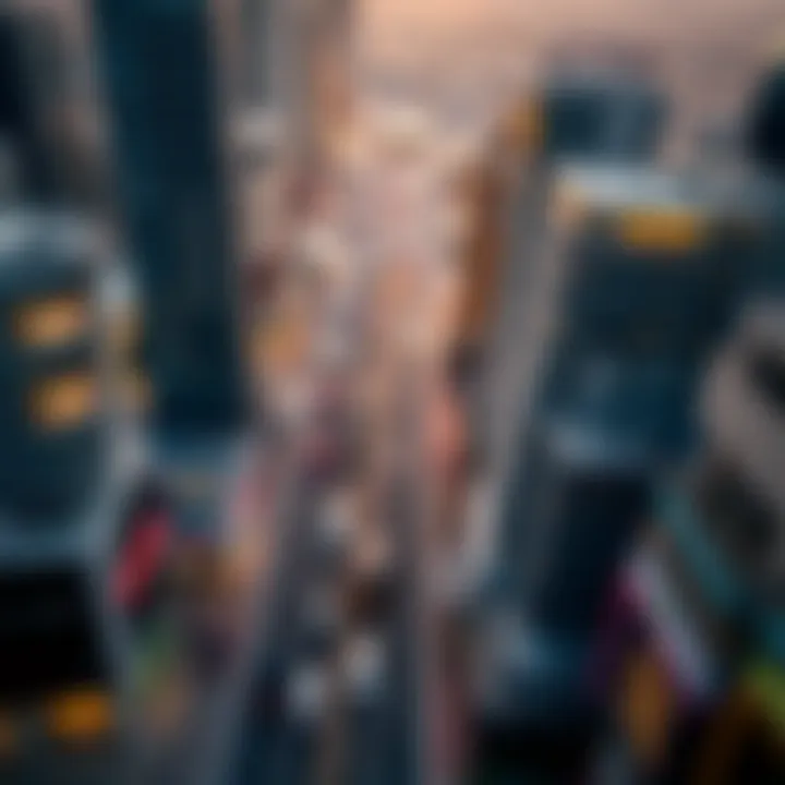 Aerial view of a bustling Dubai real estate market