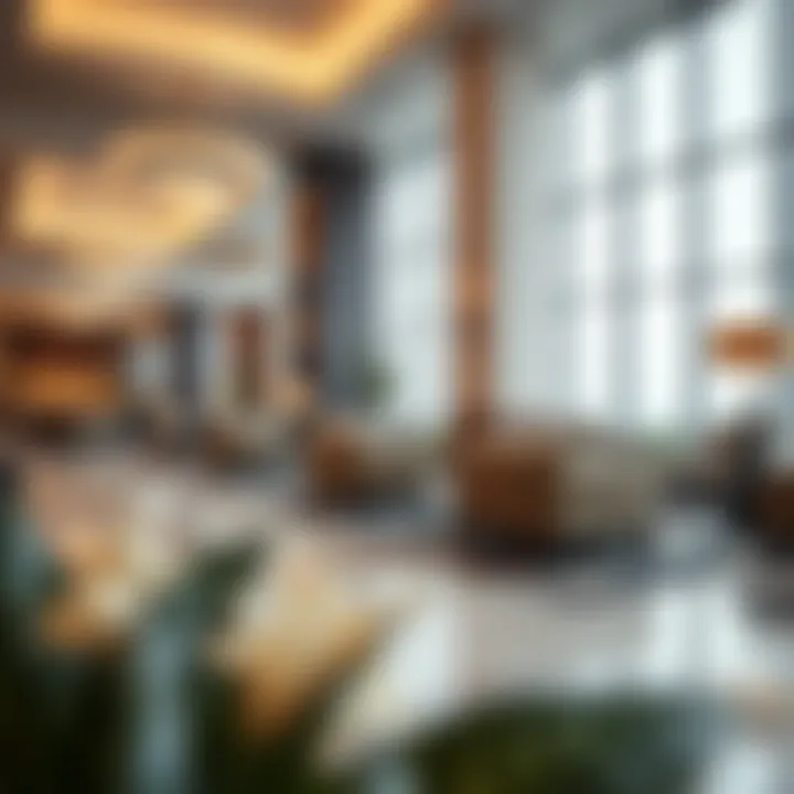 Luxurious Lobby of Hatta Hotel Luxurious lobby of Hatta Hotel featuring modern decor and elegant furnishings