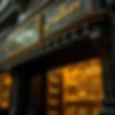 Intricate Designs at Traditional Gold Shopfront A traditional shopfront showcasing intricate gold designs