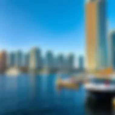 Architectural Marvels by the Waterfront Architectural marvels lining the waterfront, embodying modern design in Dubai