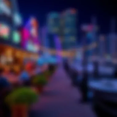 Nightlife at Dubai Marina Vibrant nightlife scene along the marina, showcasing dining and entertainment options