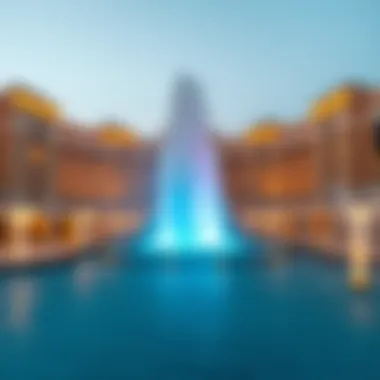 Dubai Fountain: A Spectacle of Water and Light The enchanting view of the Dubai Fountain dancing in unison