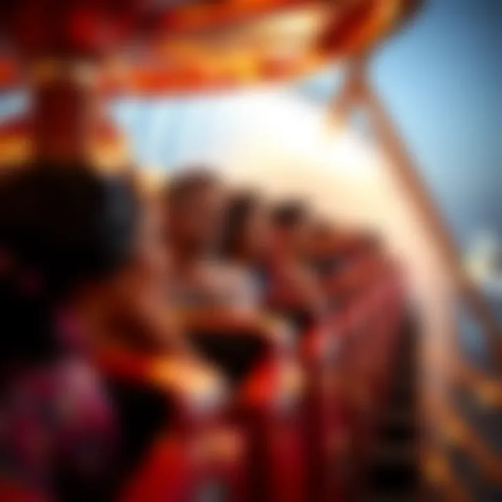 Visitors enjoying thrilling rides at a theme park within the resort