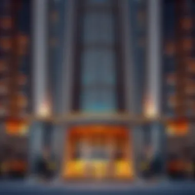 Architectural details of the Palm Tower façade