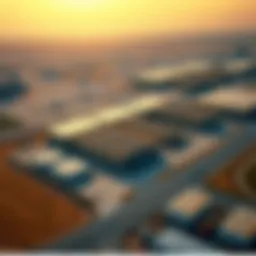 Aerial view of Ras Al Khor industrial area highlighting warehouse spaces