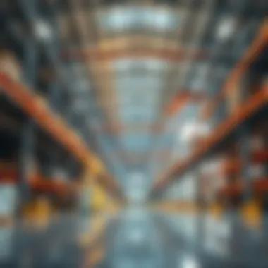 Modern Warehouse Interior in Ras Al Khor Interior view of a modern warehouse showcasing logistics operations
