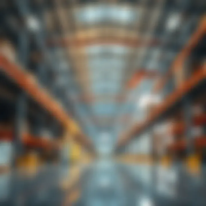 Modern Warehouse Interior in Ras Al Khor Interior view of a modern warehouse showcasing logistics operations
