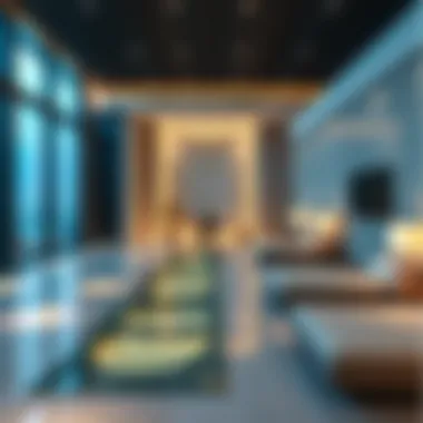 Interior Amenities of Water's Edge Building Interior shot highlighting modern amenities of Water's Edge Building