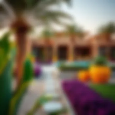 Vibrant landscaping surrounding a villa in Dubai