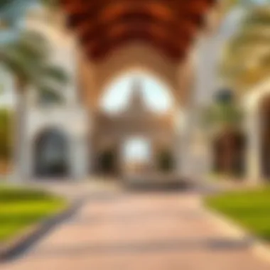 Architectural Marvel of Habtour Polo Resort Stunning exterior view of Habtour Polo Resort showcasing its unique architecture