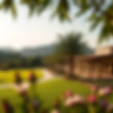 Lush Surroundings of Habtour Polo Resort Serene landscape view of the resort highlighting its lush surroundings and stables