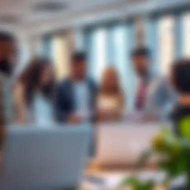 Diverse team collaborating in an office setting