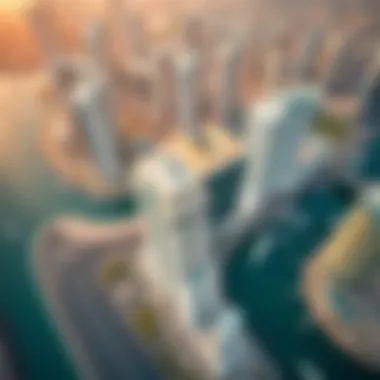 Aerial View of Dubai Developments Aerial view of Dubai's thriving real estate developments