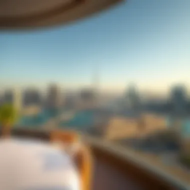 Panoramic view of Dubai skyline from Hyatt Regency Galleria Residence