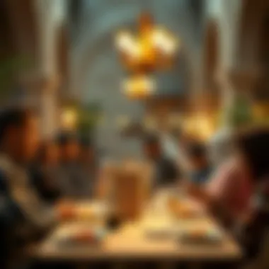 Community Iftar Gathering in Dubai Community gathering around a table for iftar